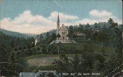 View of the Catholic Church, Johannisbad Janské Lázně, Czech Republic Eastern Europe Postcard Postcard Postcard