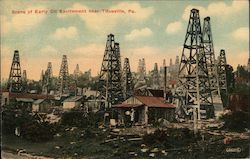 Scene of Early Oil Excitement Postcard