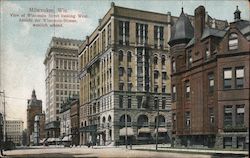 View of Wisconsin Street Looking West Milwaukee, WI Postcard Postcard Postcard