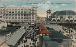 The Pike, Looking East from Bath House Long Beach, CA Postcard Postcard Postcard