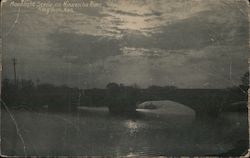 Moonlight Scene on MInnescha River Kingman, KS Postcard Postcard Postcard