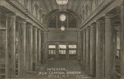 Interior New Central Station Utica, NY Postcard Postcard Postcard