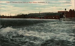 View of Genesee River Dam at High Water Rochester, NY Postcard Postcard Postcard