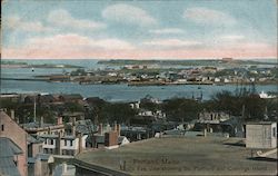 Bird's Eye View showing So. Portland and Cushings Island Postcard