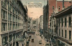 West Third St. From Main, Showing Angel's Flight & Tunnel Postcard