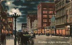 Broadway At Night Los Angeles, CA Postcard Postcard Postcard