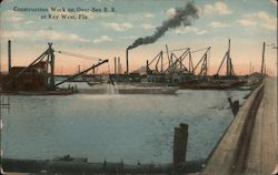 Construction Work on Over-Sea R.R. Postcard