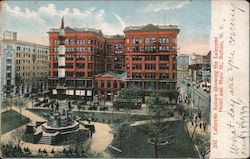 Lafayette Square showing the Lafayette Hotel and Main St. Buffalo, NY Postcard Postcard Postcard