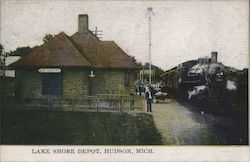 Lake Shore Depot Hudson, MI Postcard Postcard Postcard