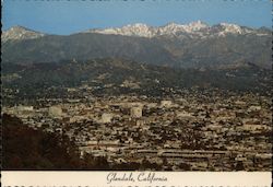 Aerial View of Glendale, San Gabriel Mountains Postcard