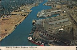 Port of Stockton Serving the Rich Agricultural San Joaquin Valley As Well As Industrial Stockton, California Postcard Postcard Postcard