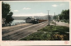 Railway Station Weirs Lake Postcard