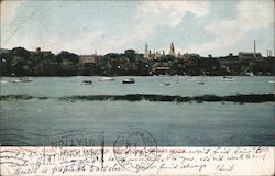 Springfield Mass view form the west bank of the river Postcard