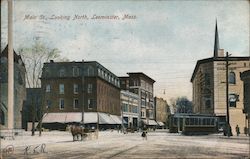 Main St. Looking North Leominster, MA Postcard Postcard Postcard