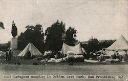 Refugees camping in Golden Gate Park San Francisco, CA Postcard Postcard Postcard