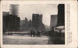 Grant Ave from Market St., Hamman Bath to left, after the earthquake and fire, April 18 1906 Postcard