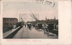 Bridge across Hillsboro River, Tampa Bay Hotel in distance Florida Postcard Postcard Postcard