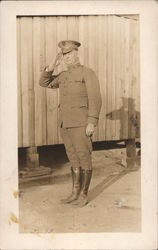 Soldier saluting Military Postcard Postcard Postcard