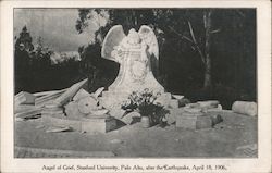 Angel of Grief, Stanford University, after the earthquake, April 18 1906 Postcard