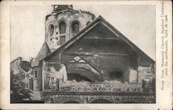 Memorial Church, Stanford University after the earthquake April 18 1906 Palo Alto, CA Postcard Postcard Postcard