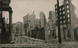 Ruins of Montgomery & Market St San Francisco Quake California Postcard Postcard Postcard