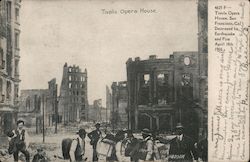 Tivola Opera House destroyed by earthquake and fire April 18 1906 San Francisco, CA Postcard Postcard Postcard