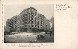 San Francisco Fire Destruction Palace Hotel Postcard