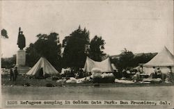 Refugees Camping in Golden Gate Park San Francisco, CA Postcard Postcard Postcard