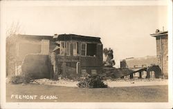 Fremont School after Earthquake Postcard