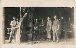 Five Workmen, Machine Shop Postcard