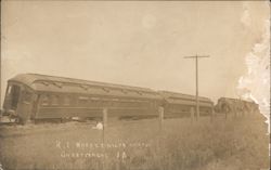 Rock Island Line Passenger Train Derailment Graettinger, IA Postcard Postcard Postcard