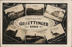 Greetings from Graettinger Iowa Postcard Postcard Postcard