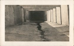 Black and White Photo Empty Cement Garage Eerie Harrisburg, PA Postcard Postcard Postcard