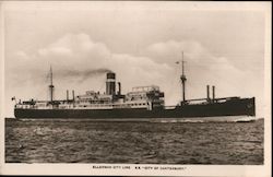 S.S. City of Canterbury, Ellerman Ship Line Postcard