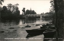 flambeau River Bridge-OXBO Resort Draper, WI Postcard Postcard Postcard