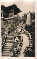 Waterfall, Japanese Garden Postcard