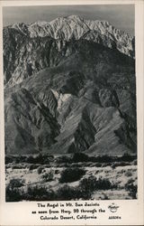 The Angel in Mt. San Jacinto from Hwy. 99 through the Colorado Desert California Postcard Postcard Postcard