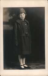 Little Girl Wearing Overcoat Postcard