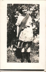 Woman in Interesting Dress Postcard