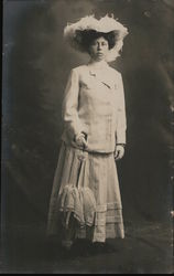 Woman Posing with an Umbrella Postcard