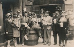 Drinking Outside the Hofbräuhaus - Octoberfest Postcard