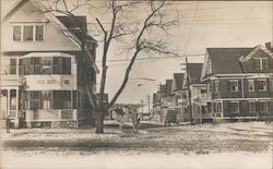 Neighborhood in Winter, Probably Maine Buildings Postcard Postcard Postcard