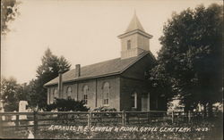 Rare: Emanuel M. E. Church and Floral Grove Cemetery West Unity, OH Postcard Postcard Postcard