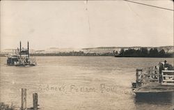 Freight Boat Nearing the Dock on Factory Lake Sidney, MT Postcard Postcard Postcard