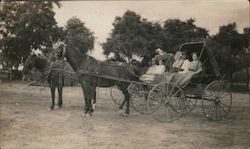 Families in Horse-Drawn Buggies Horses Postcard Postcard Postcard