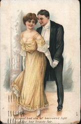 No need had she of borrowed light, To make her beauty fair Couples Postcard Postcard Postcard