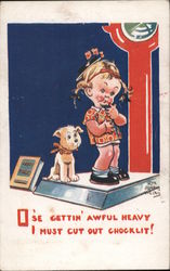 O'se Gettin' Awful Heavy, I must Cut Out Chocklit Postcard