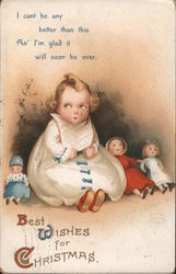 Best Wishes For Christmas I Can't Be Any Better Than This An' I'm Glad It Will Soon Be Over Children Ellen Clapsaddle Postcard P Postcard