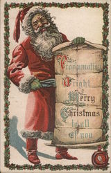 Proclamation A Right Merry Christmas To All of You Santa Claus Postcard Postcard Postcard