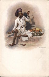 Indian Fruit Seller Postcard